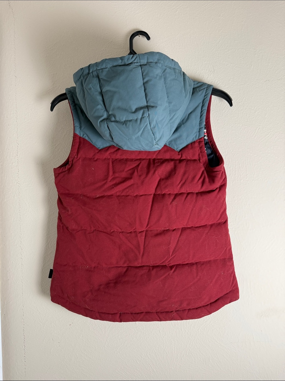 Patagonia Bivy Hooded Vest Rare Mushroom Down Puffer Drumfire Red Women’s Small - Picture 3 of 12